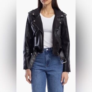 Blank NYC Women's Black Vegan Moto Jacket Size Small